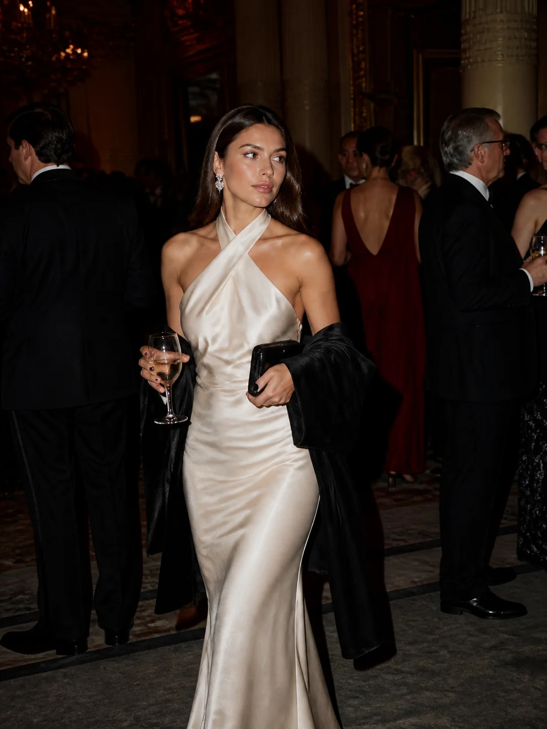 A black-tie gala moment captured with direct flash