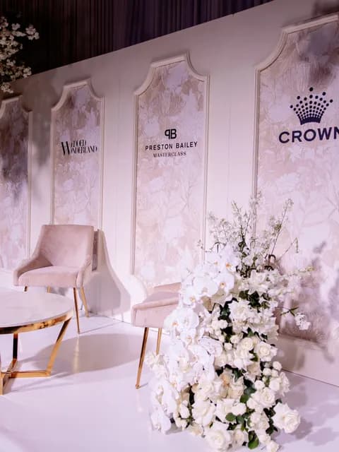 A branded exhibitor showcase stand